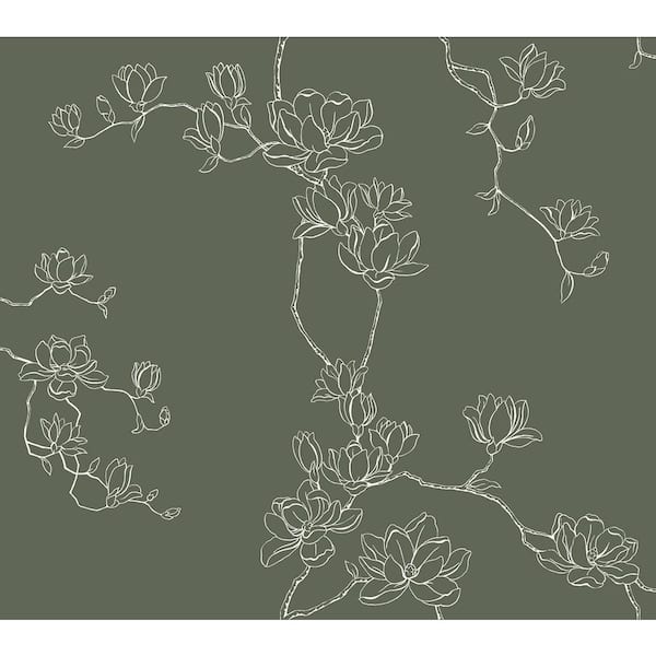 Magnolia Home by Joanna Gaines Magnolia Pine Branches Wallpaper