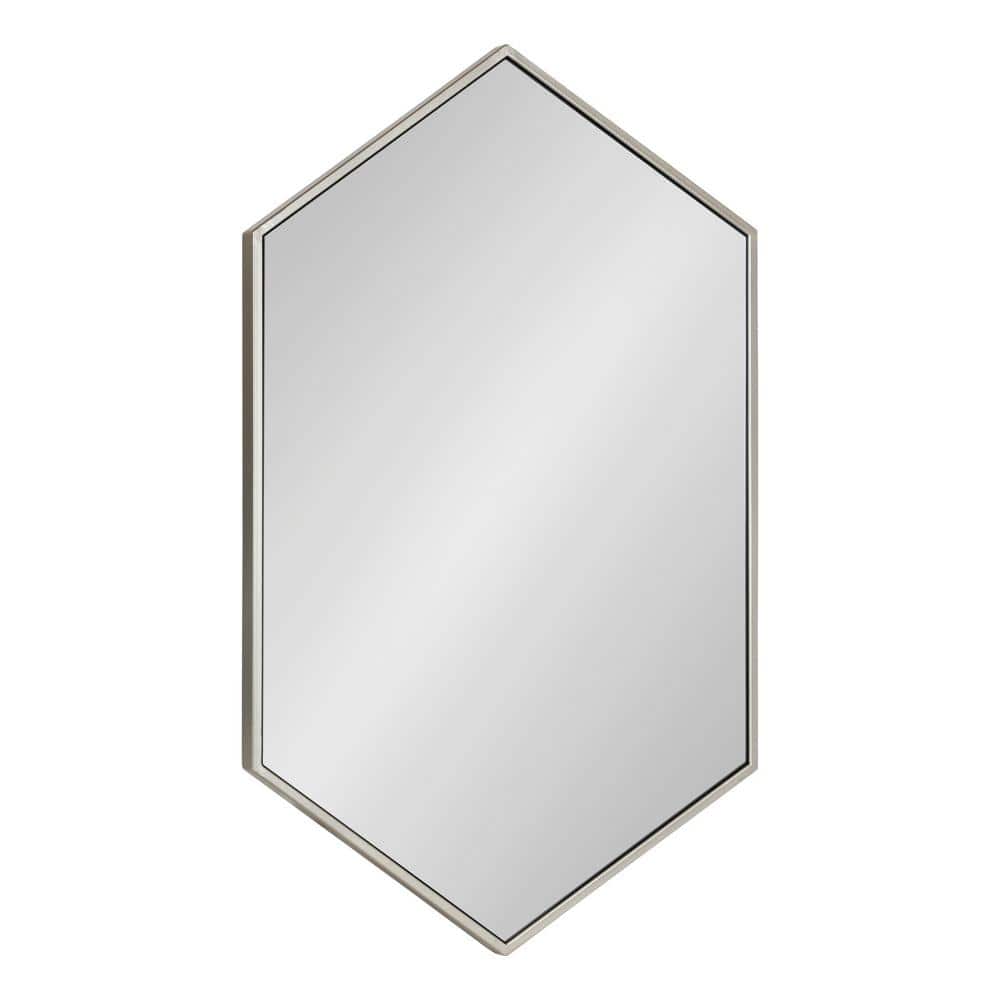 Modern Hexagon Full-Length Wall Mirror in Warm Silver