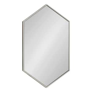 McNeer 31 in. x 22 in. Classic Hexagon Framed Silver Wall Accent Mirror