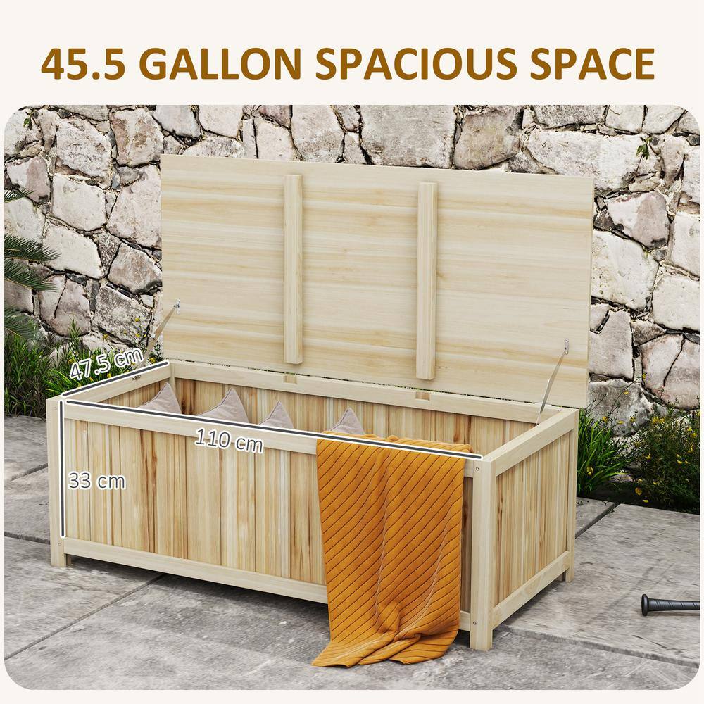 Natural Wood 47.25'' Outdoor Storage Deck Box