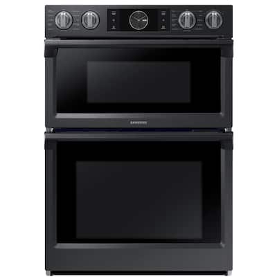 30 in. Electric Steam Cook, Flex Duo Wall Oven Speed Cook Built-In Microwave in Fingerprint Resistant Black Stainless