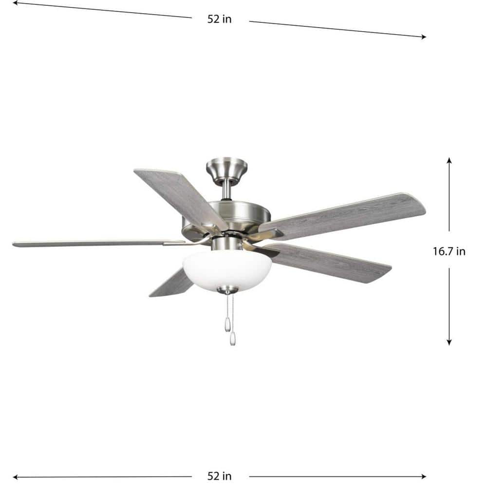 Brushed Nickel 52'' Ceiling Fan with LED Light Kit