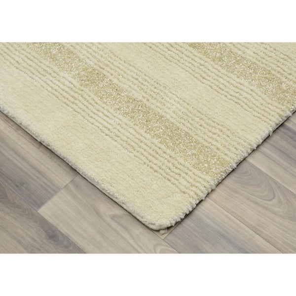 Essence Linen 22 in. x 60 in. Washable Bathroom Accent Rug