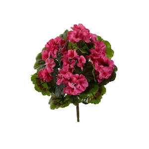 UV Resistant Indoor/Outdoor Geranium Artificial Bush (Set of 4)