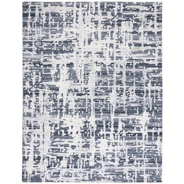Soho 8 ft. x 10 ft. Gray/Ivory Distressed Abstract Area Rug