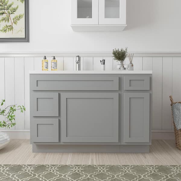 Vanity Art 48 in. W x 21 in. D x 32.5 in. H Bath Vanity Cabinet without Top in Gray