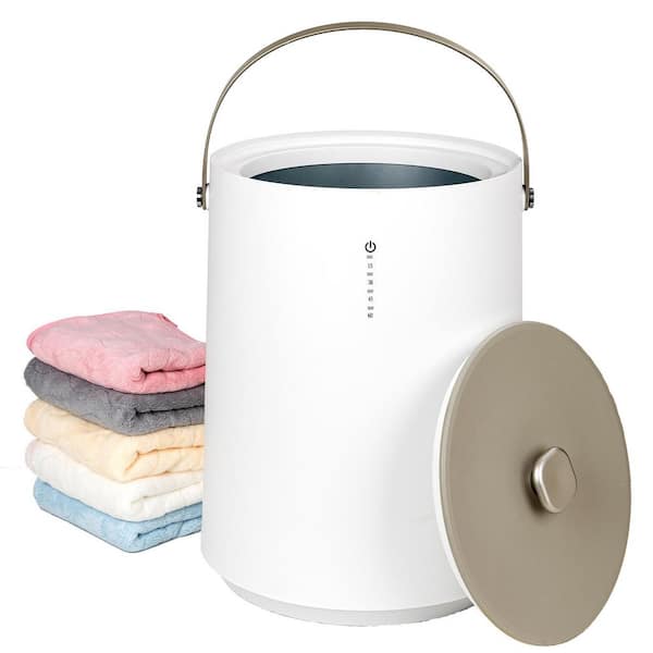 20L Capacity Single Towel Warmer Bucket in White, Electric Plug-In, 4 Timing Settings, Overheating Protection
