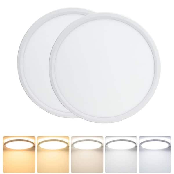 16in. 40W Integrated LED 4800LM Selectable 3000K-6000K LED Flush Mount Recessed Ceiling Light for Hallway, Bedroom(2PCS)