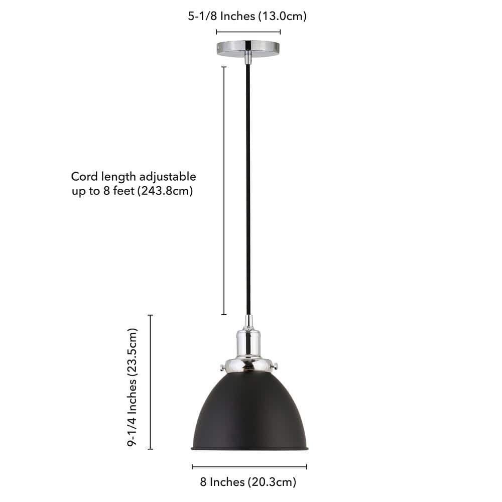 Madison 8" Polished Nickel Modern Metal Pendant Light