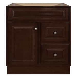 Hampton 30 in. W x 21 in. D x 33.5 in. H Bath Vanity Cabinet without Top in Cognac