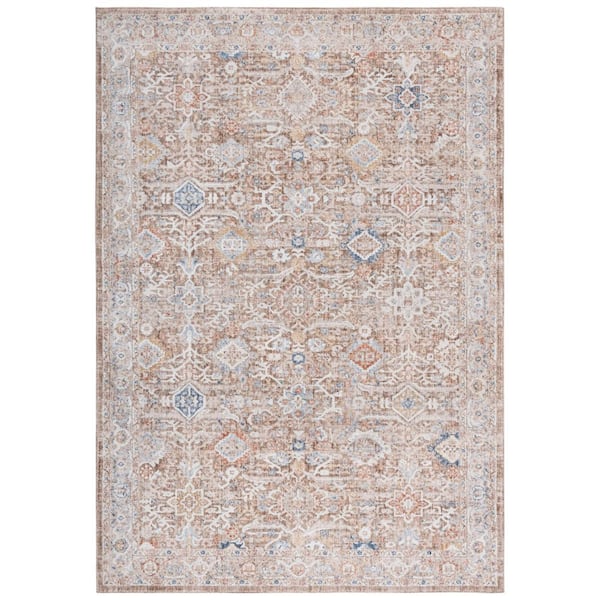 Scarlett 9 ft. x 12 ft. Brown/Ivory Distressed Oriental Area Rug