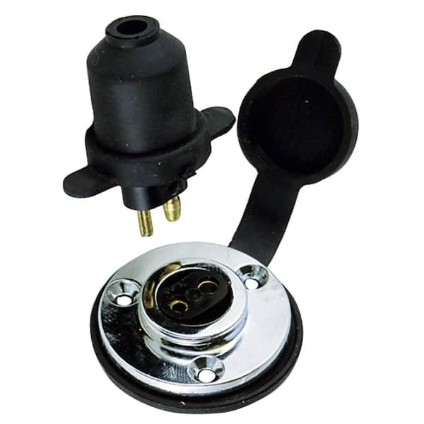 Chrome-Plated Brass Watertight Deck Connector with Cap - 1-5/8 in. Diameter