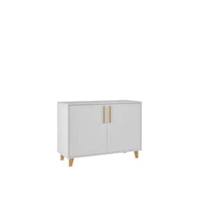 Herald White Double Side Cabinet with 2-Shelves