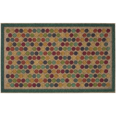 Colorful Dots Bright 18 in. x 30 in. Ornamental Entry Mat