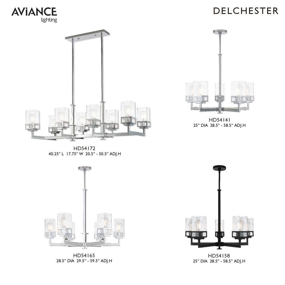 Harding Polished Chrome 6-Light Chandelier with Clear Seeded Glass