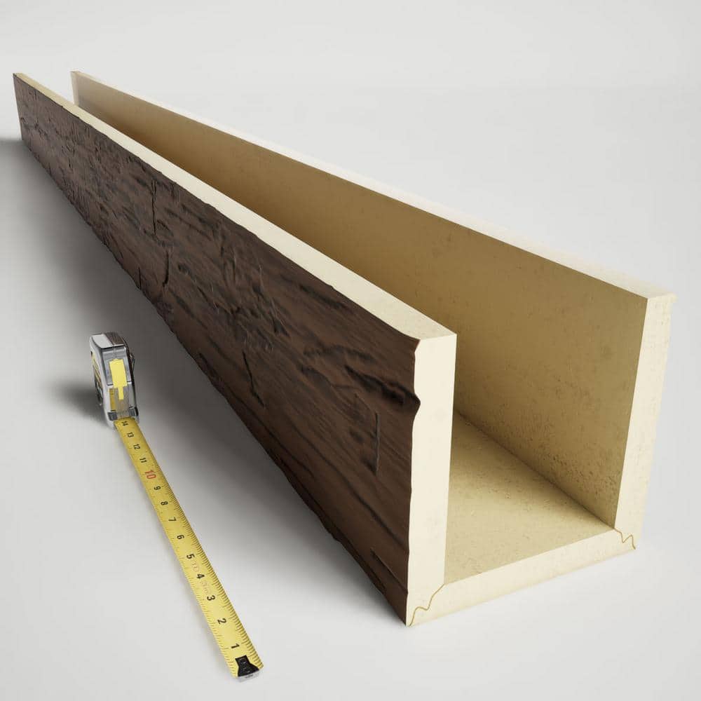 Premium Aged Faux Wood Hand Hewn U-Beam, 10-ft