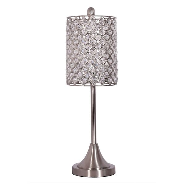HomeRoots Amelia 24 in. Silver Table Lamps Set of 2