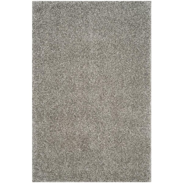 SAFAVIEH Santa Monica Shag Silver 4 ft. x 6 ft. Solid Area Rug