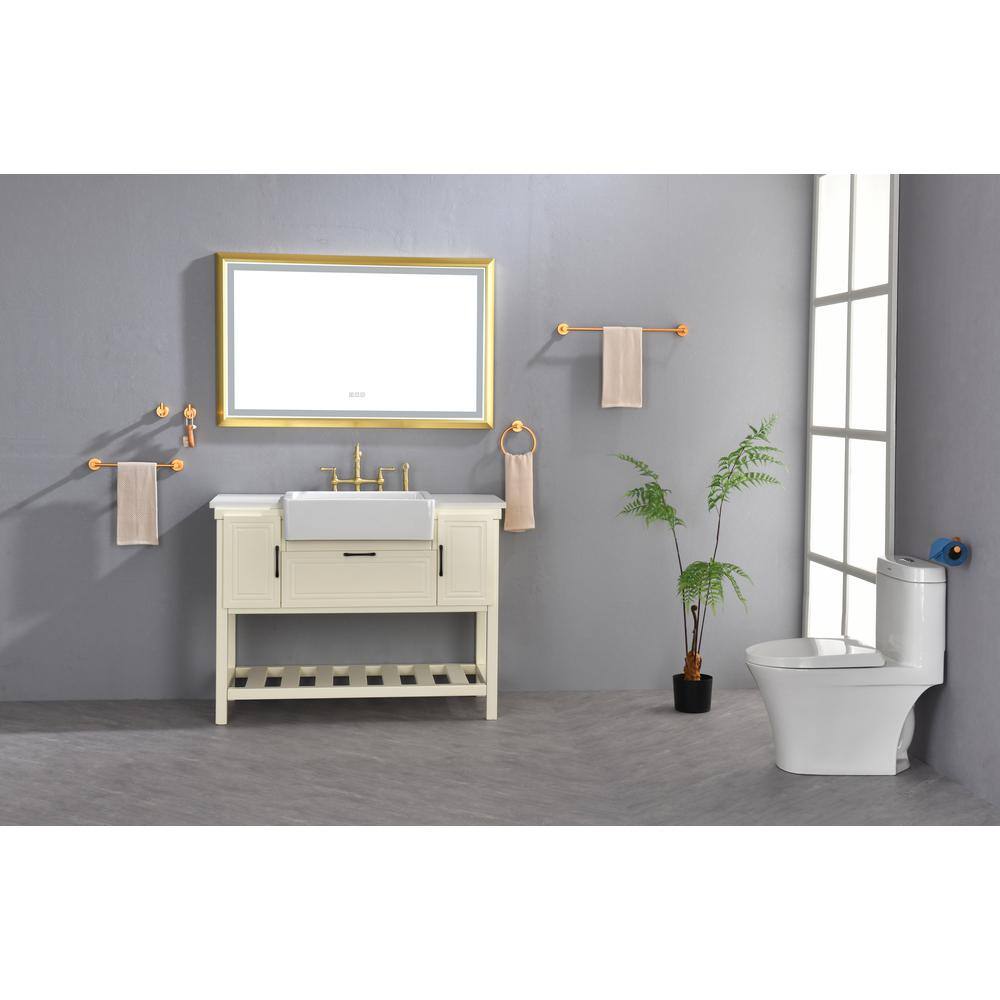 Large Gold Aluminum Frameless LED Bathroom Vanity Mirror