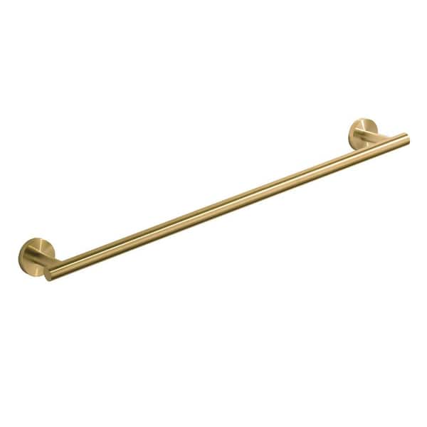 24 in. Wall Mounted Single Towel Bar in Brushed Gold