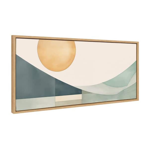 Kate and Laurel Sylvie Coastal Landscape Framed Canvas by The Creative Bunch Studio Set of 1 Nature Art Print 18.00 in. x 40.00 in