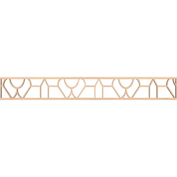 Ekena Millwork Whitechapel Fretwork 0.375 in. D x 46.5 in. W x 6 in. L Red Oak Wood Panel Moulding