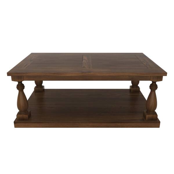 wetiny 45.2 in. Walnut Small Rectangle Wood Coffee Table