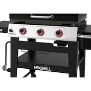 Daytona 3-Burner Propane Gas Grill 30 in. Flat Top Griddle in Black with Lid with Cover