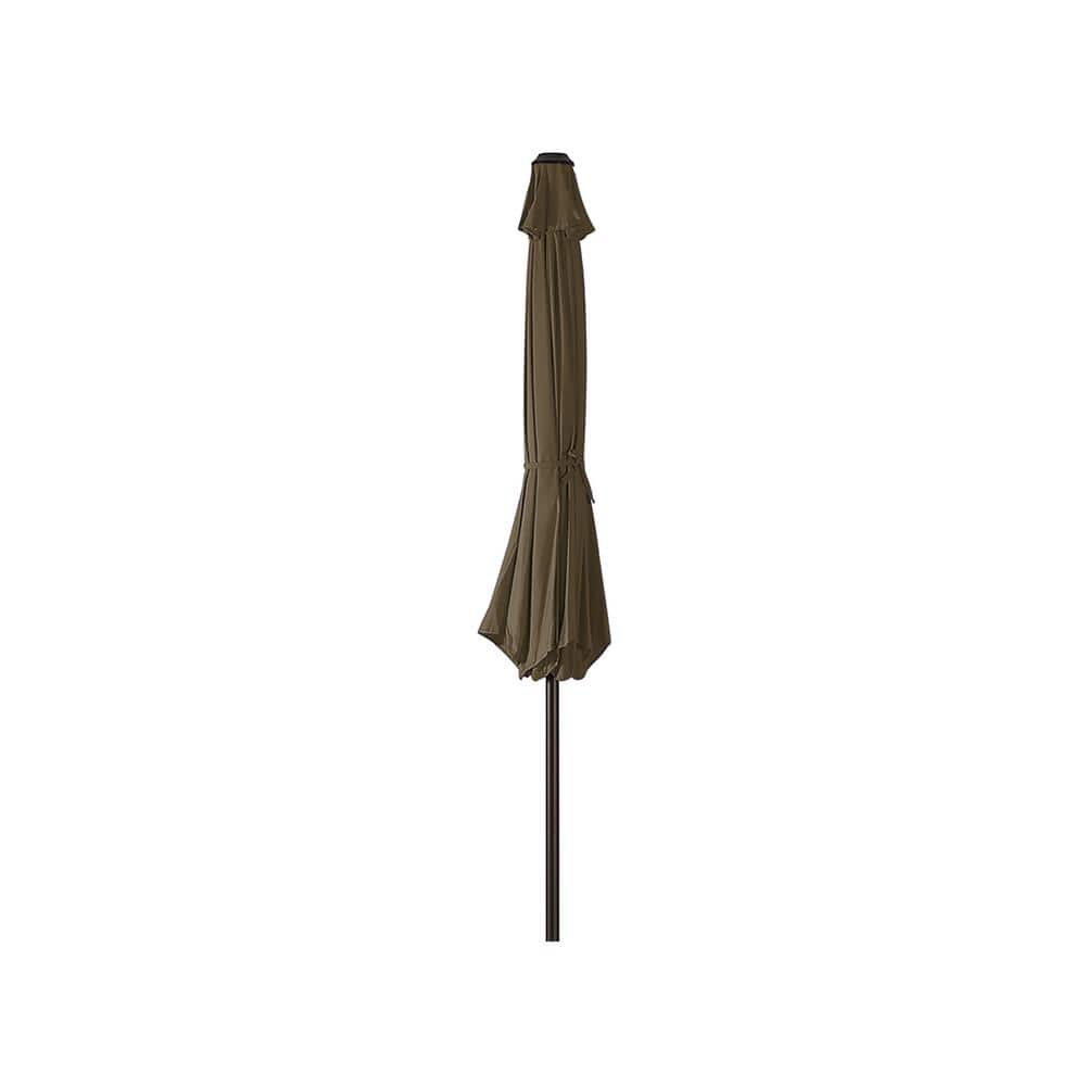 Westin Coffee 9 ft Steel Outdoor Patio Umbrella with Resin Base