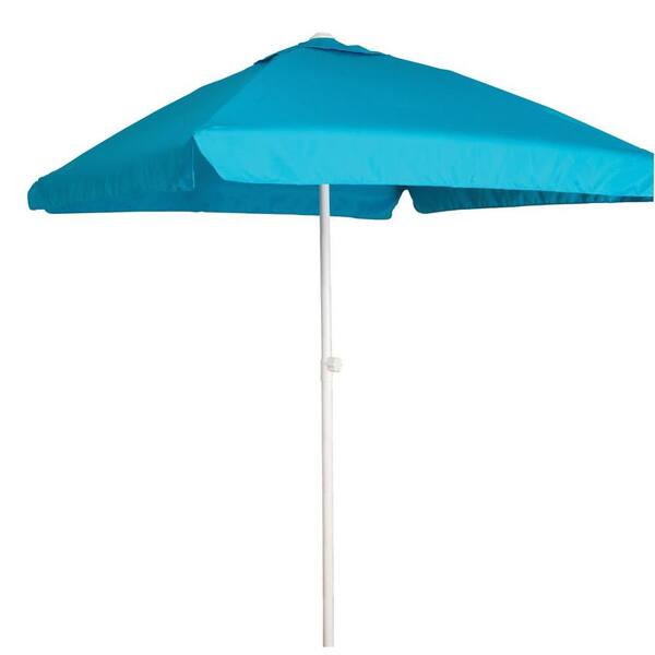 Buoy Beach 7-1/2 ft. Square Beach Patio Umbrella in Aqua with Aluminum-Pole