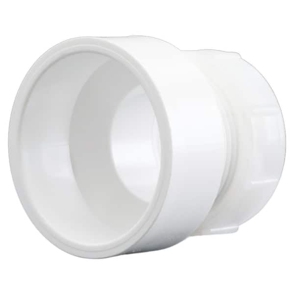 Charlotte Pipe 1-1/2 in. x 1-1/4 in. PVC DWV Female Trap Adapter with Washer/P-Nut
