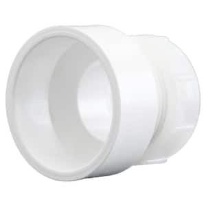 1-1/2 in. x 1-1/4 in. PVC DWV Female Trap Adapter with Washer/P-Nut