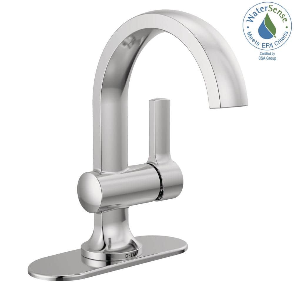 Albion Chrome Single Hole Bathroom Faucet with Pop-Up Drain