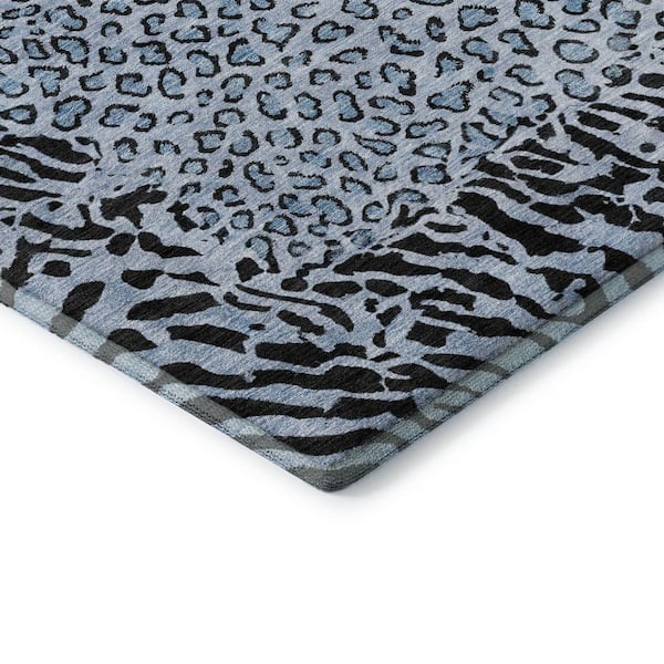 Mayfield Premium Machine Washable Abstract AMF1230 Blue 3 ft. x 4 ft. Area Rug