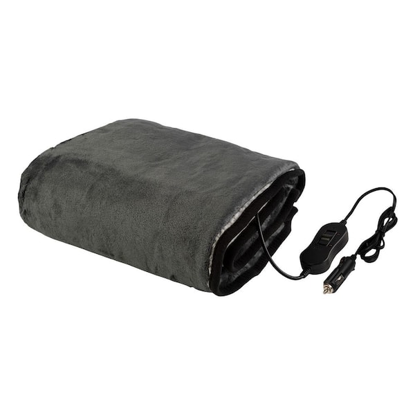 Stalwart Heated Blanket - Portable 12-Volt Electric Travel Blanket for Car, Truck, or RV (Gray)
