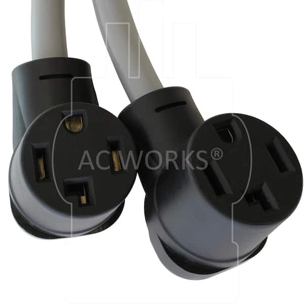 AC WORKS 30 Amp 125-Volt/250-Volt NEMA 14-30 4-Prong Dryer Plug to