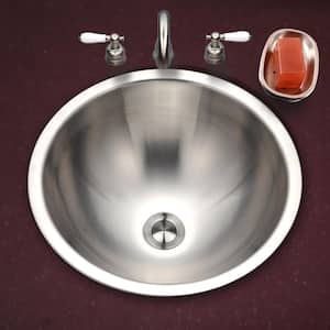 Houzer Opus 16 in. Stainless Steel Topmount Single Round Bowl Bathroom Sink - CRT-1620-1