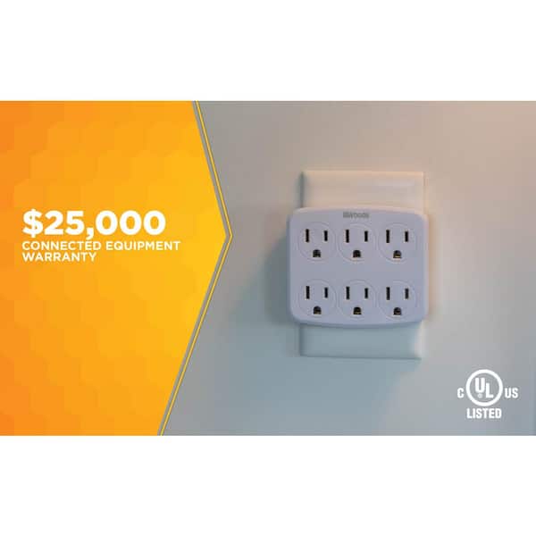 Woods - 6-Outlet Wall Tap with Phone Cradle