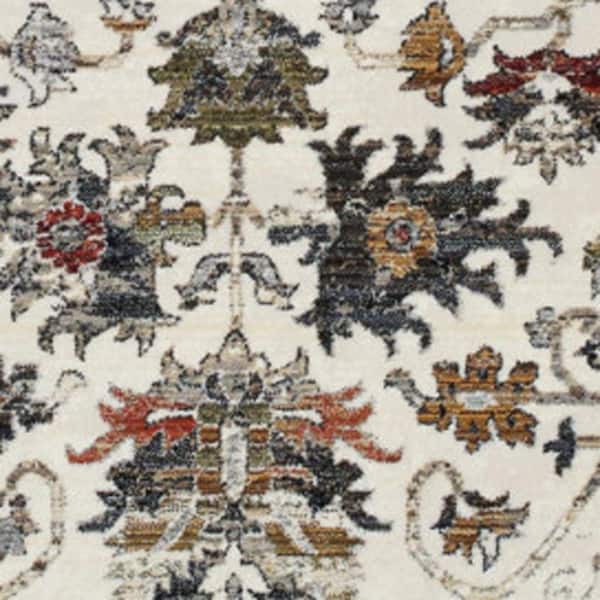 Cream 8 ft. x 10 ft. Woven Medallion Rectangle Indoor Area Rug