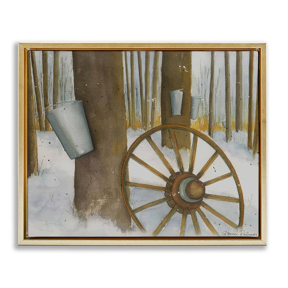 Maple Sugaring Trees by Gloria Palmer 1-Piece Floater Frame Graphic Print Nature Poster Art Print 31 in. x 25 in. price history on PriceWatchPro
