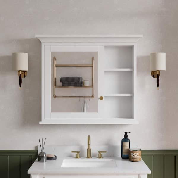 36 in. W x 30 in. H Rectangular Surface Mount Soild Wood Medicine Cabinet with Mirror, Blum Soft-close Hinges, Assembled