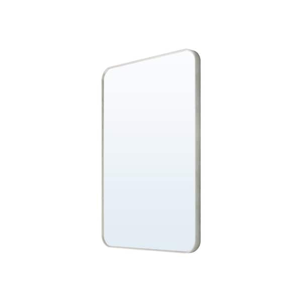 24 in. W x 36 in. H Rectangular Aluminum Framed Wall Bathroom Vanity Mirror in Brushed Nickel,Horizontally or Vertically