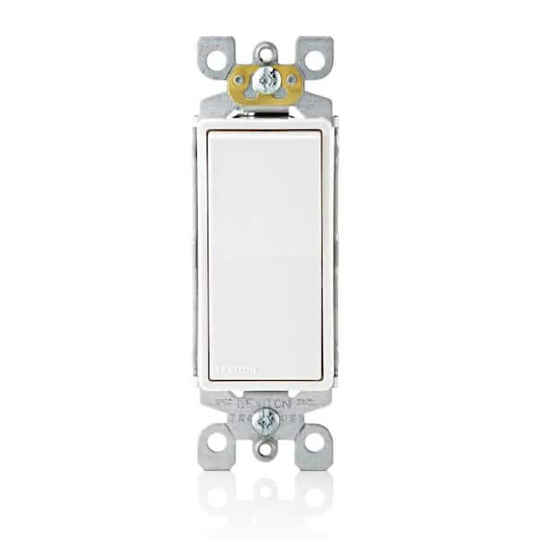 15 Amp Single Pole Decora/Rocker Light Switch, White Bulk Pack (100 pack)-05601-PPW