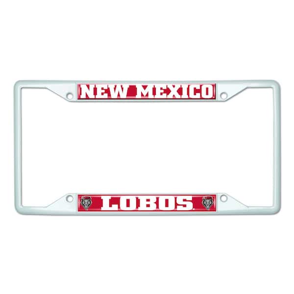 FANMATS Universal Fit University of New Mexico License Plate Frame - White