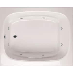 Alexis 60 in. x 48 in. Reversible Drain Drop-In Combination Bathtub with Reversible Drain in White