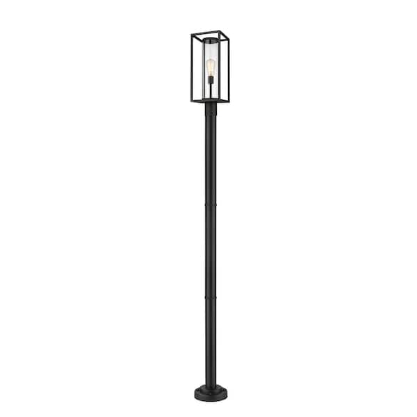 Unbranded Dunbroch 1-Light Black 95.5 in. Aluminum Hardwired Outdoor Weather Resistant Post Light Set with No Bulb Included