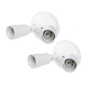 Dual Head Outdoor Flood Light in White Finish (2-Pack)