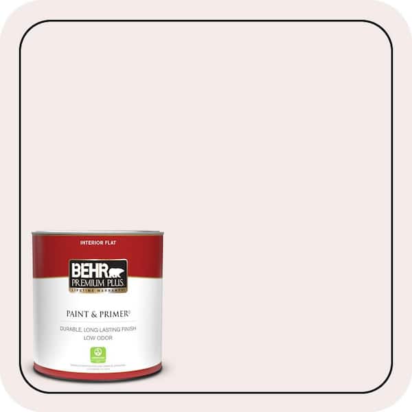 BEHR PREMIUM PLUS 1 qt. #PR-W05 Sweet Roses Flat Low Odor Interior Paint & Primer