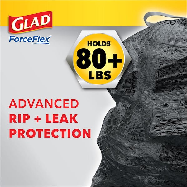 Glad Forceflex Large Drawstring Black Trash Bags - 30 Gallon - 34ct : Target