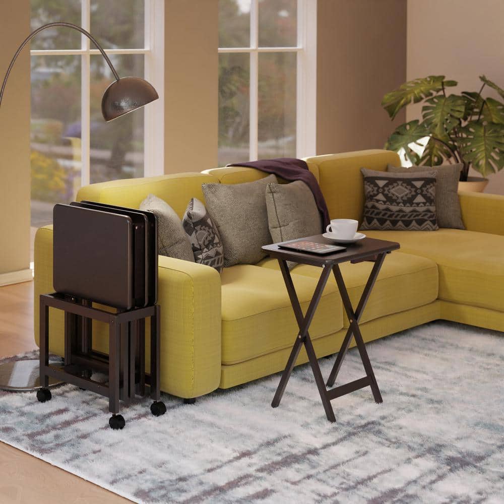 Allen 19 in. Coffee 5-Piece Snack Table Set - thumbnail 7
